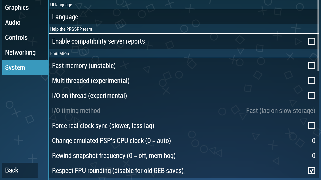 Ppsspp video settings